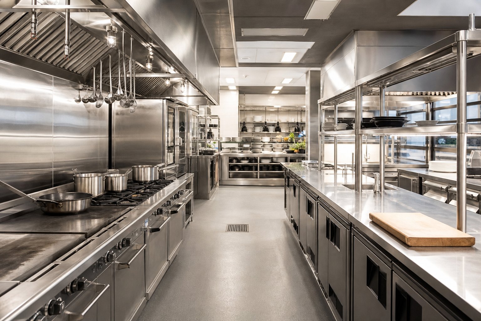 Professional commercial kitchen