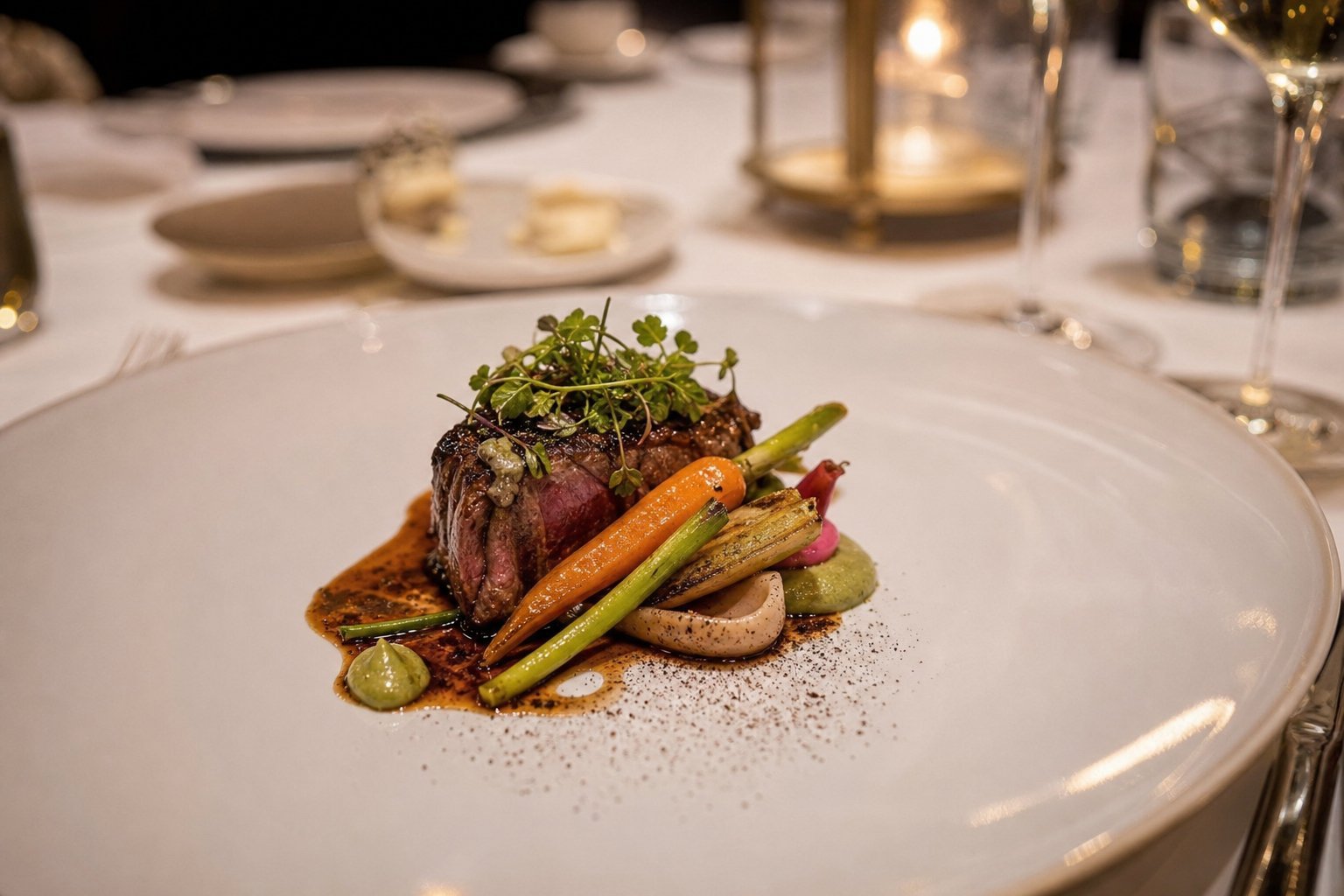 Fine dining gourmet plating